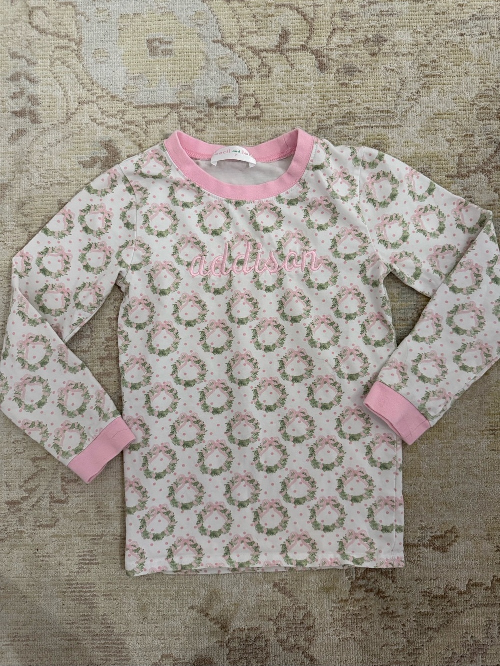 Cecil and Lou girls size 7 Christmas pajama set.